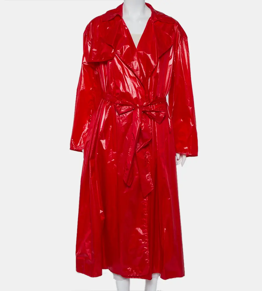 Ellery Red Synthetic Belted Le Strange Trench Coat M