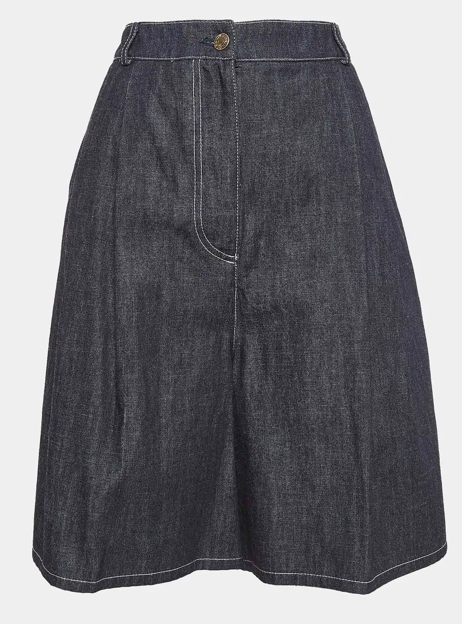 Emilia Wickstead Navy Denim Flared Shorts M