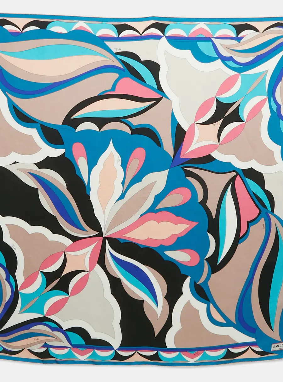 Emilio Pucci Multicolor iride Print Silk Scarf