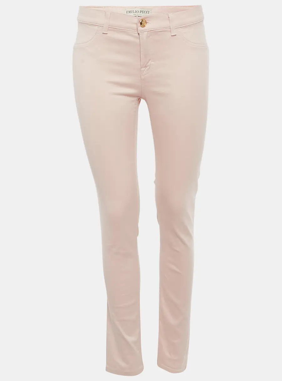 Emilio Pucci Pink Cotton Low Waist Jeans M Waist 28"