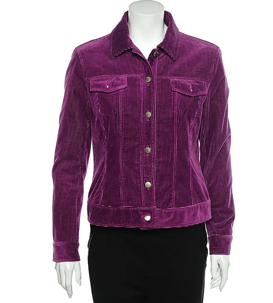 Emilio Pucci Purple Corduroy Button Front Jacket M