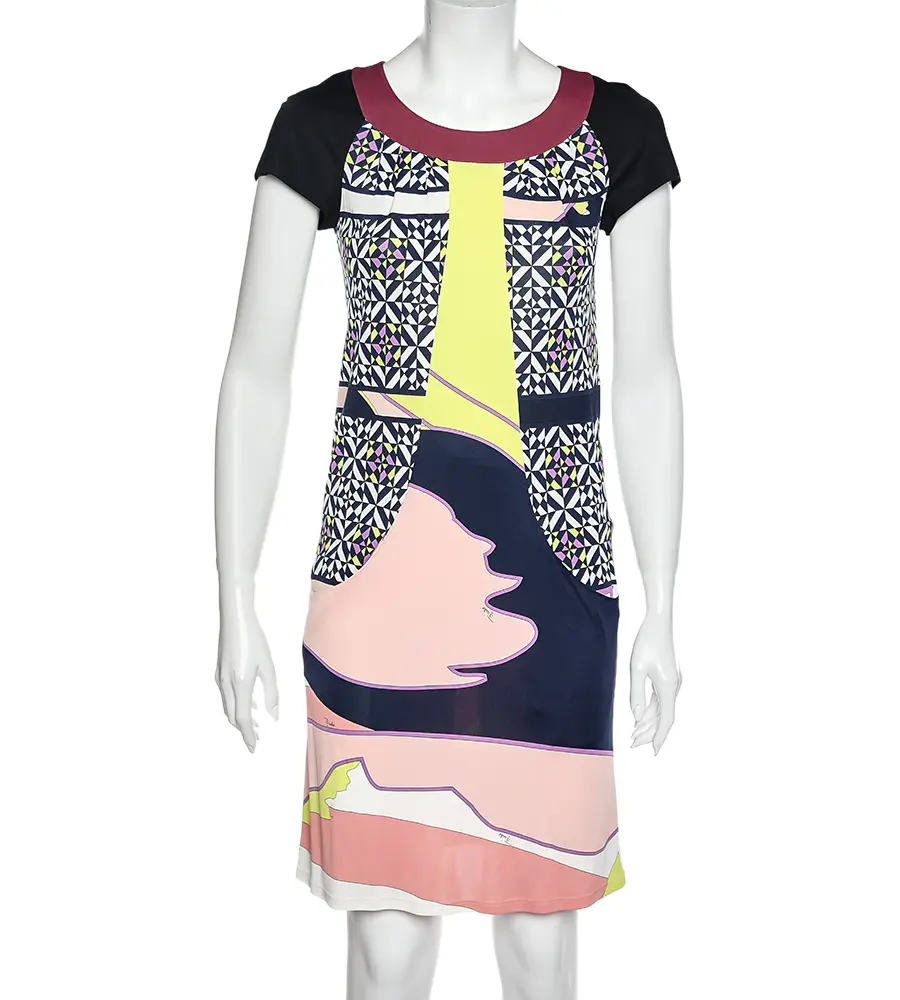 Emilio Pucci Multicolor Printed jersey Shift Dress S