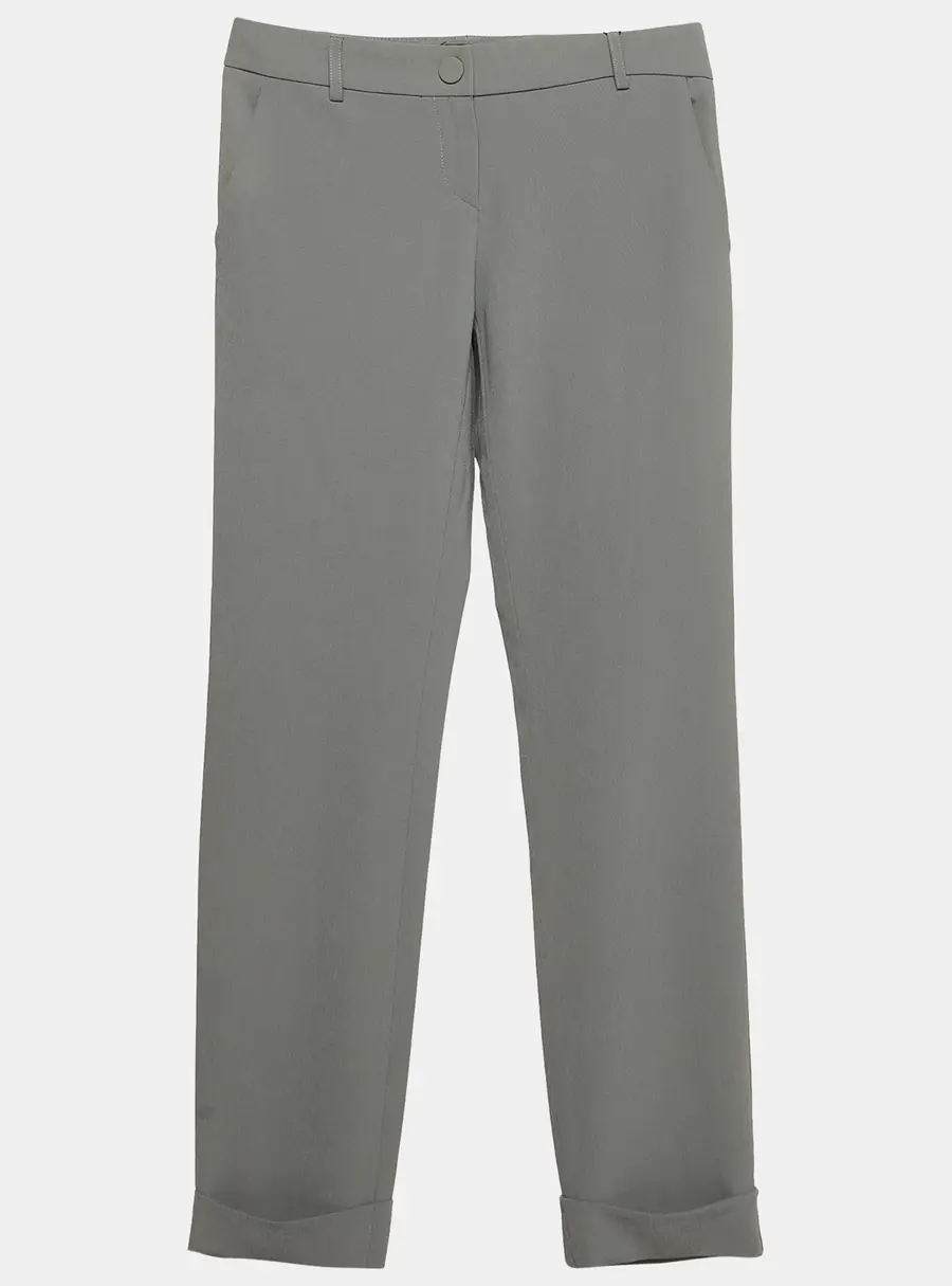 Emporio Armani Grey Crepe Slim Fit Trousers S