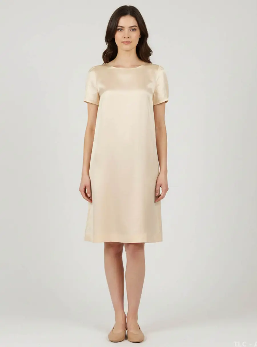 Emporio Armani Beige Satin Mini Dress M