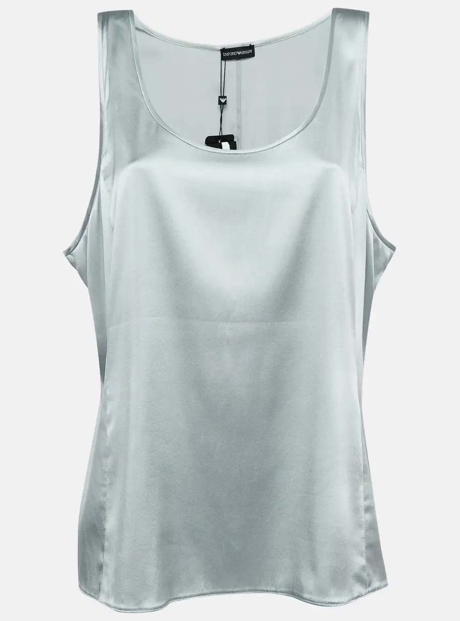 Emporio Armani Grey Satin Tank Top XL