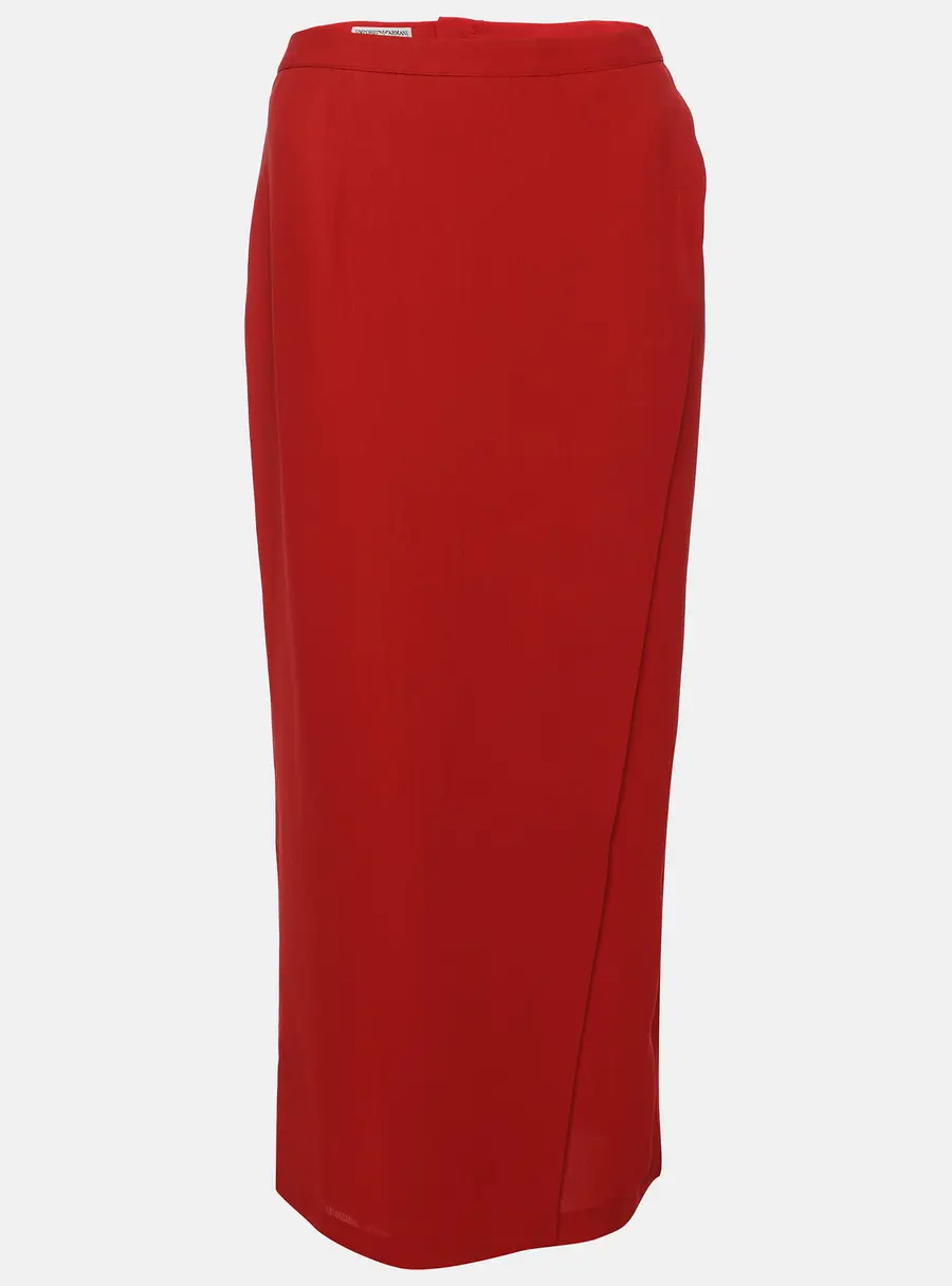 Emporio Armani Red Viscose Maxi Skirt M