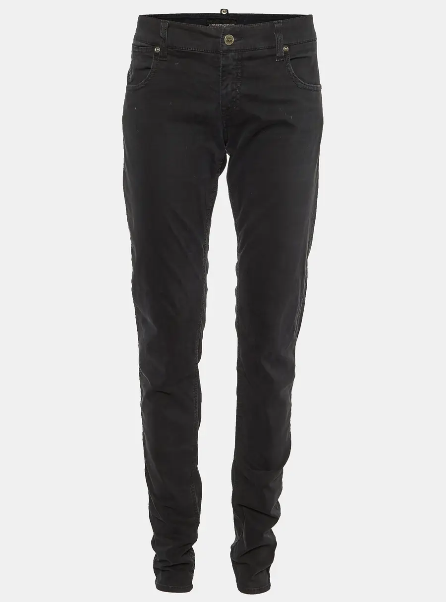 Emporio Armani Black Cotton Slim Fit Jeans M/Waist 34"