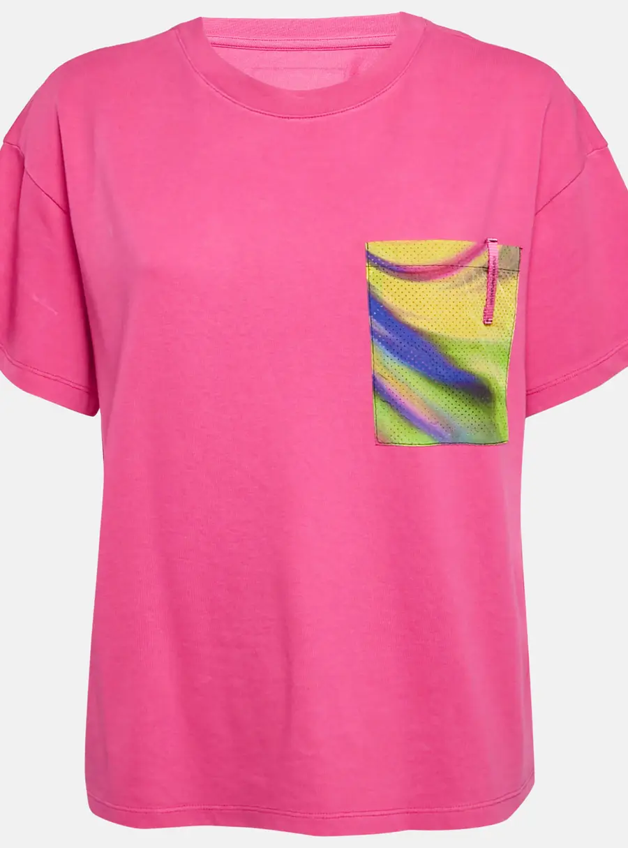 Emporio Armani Pink Mesh Pocket Detail Cotton T-Shirt M