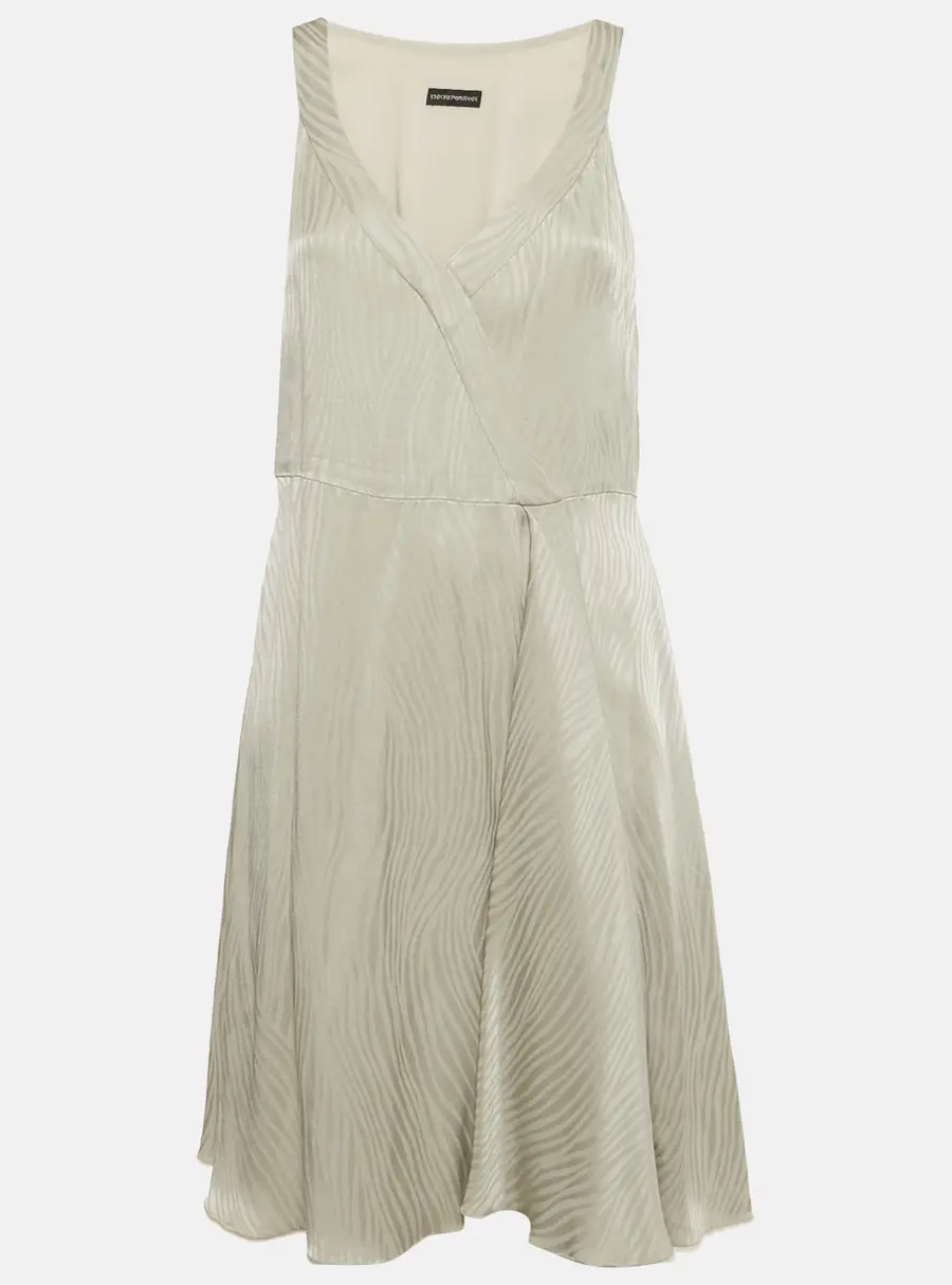 Emporio Armani Grey Satin Pattered Mini Dress M