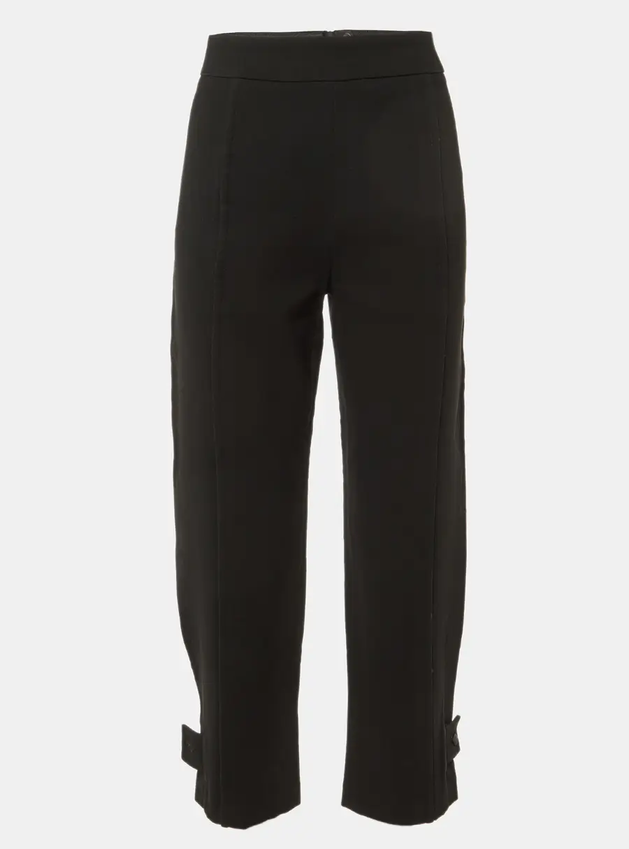 Emporio Armani Black Crepe Tapered Pants S