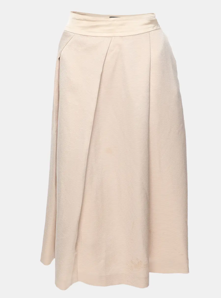 Emporio Armani Beige Rib Knit Midi Skirt M