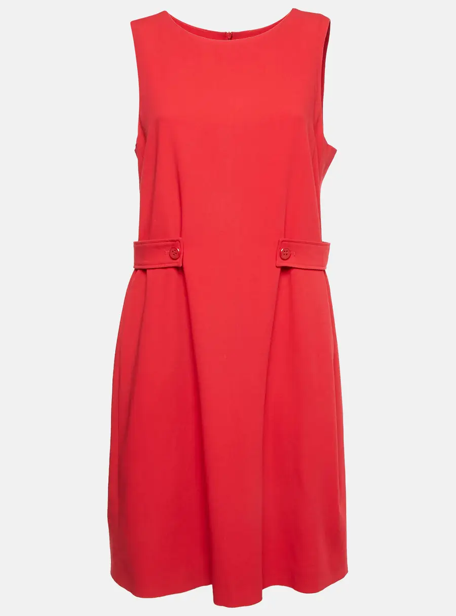 Emporio Armani Red Wool Blend Sleeveless Short Dress M