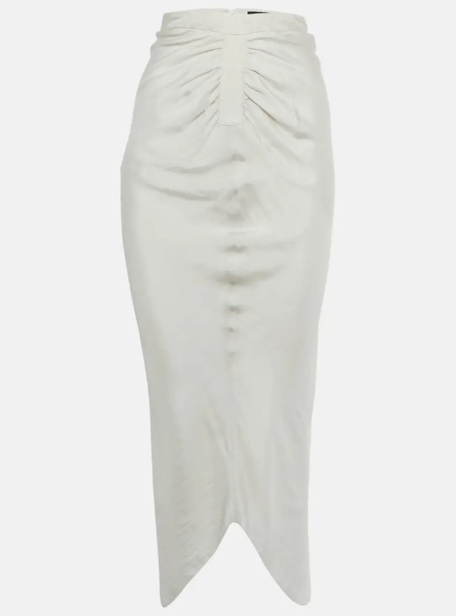 Emporio Armani Grey Silk Asymmetric Skirt S