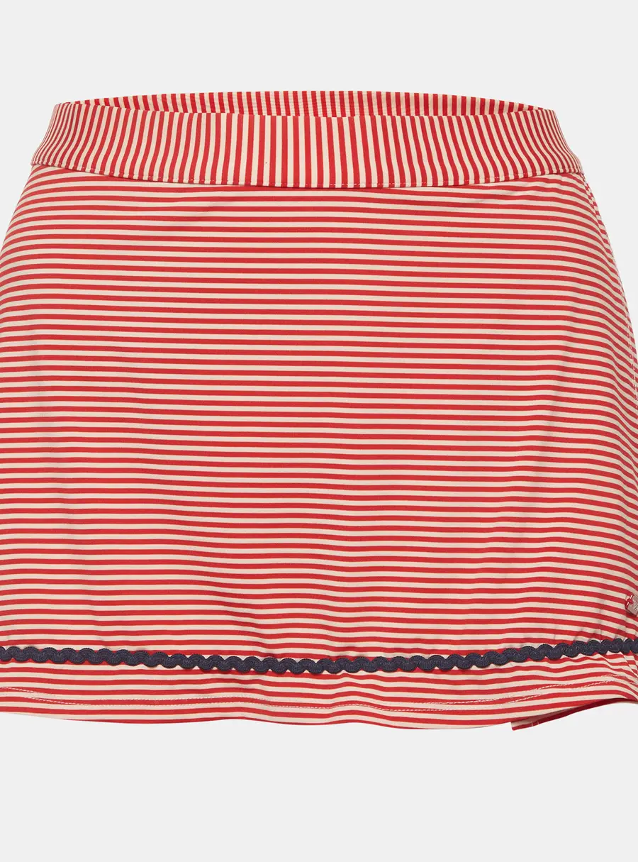 Emporio Armani Red/White Striped Jersey Mini Skirt L