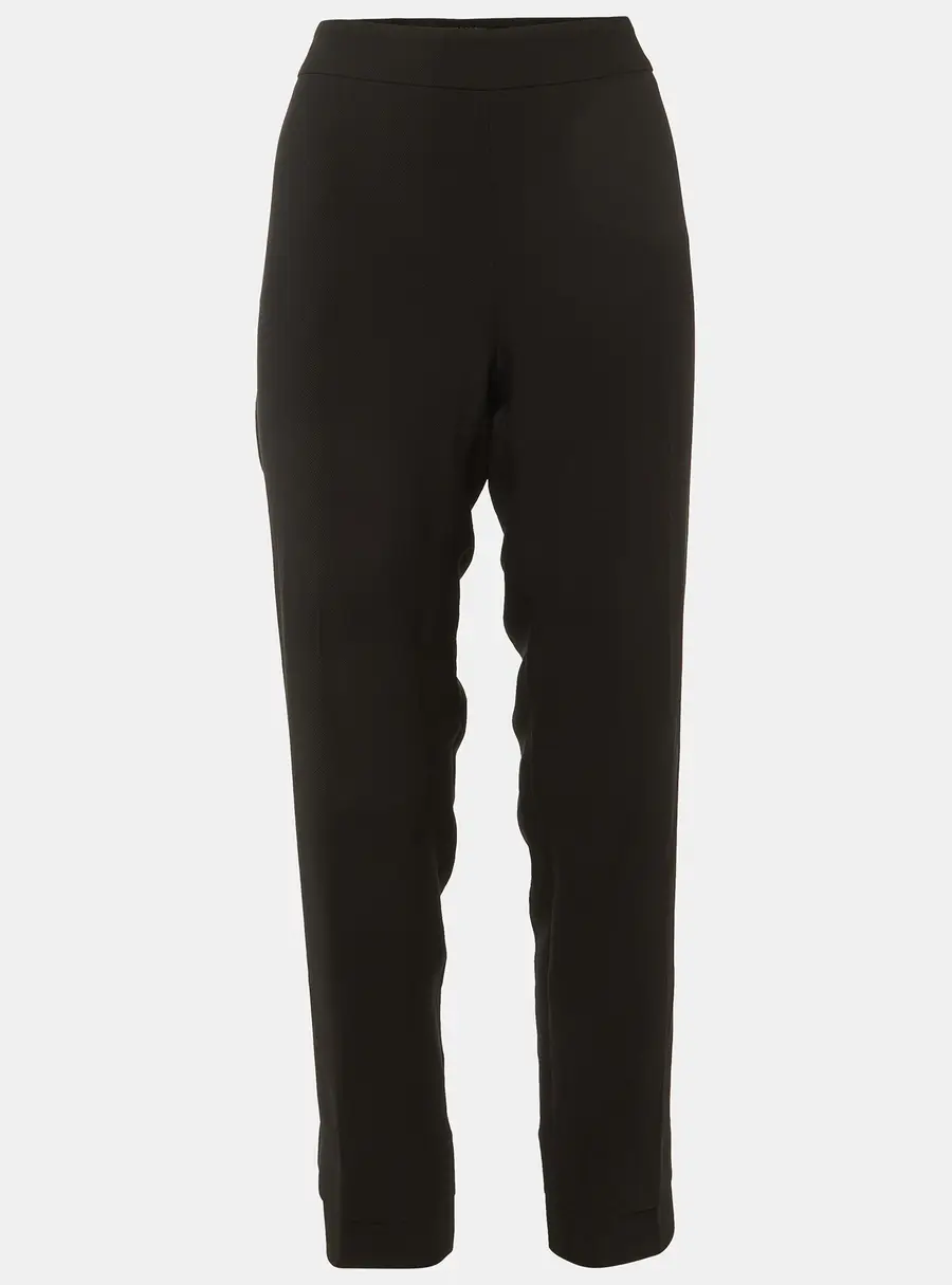 Emporio Armani Black Crepe Regular Fit Pants M