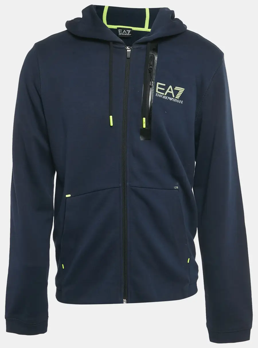 Emporio Armani Navy Blue Jersey Zip-Up Jacket XL