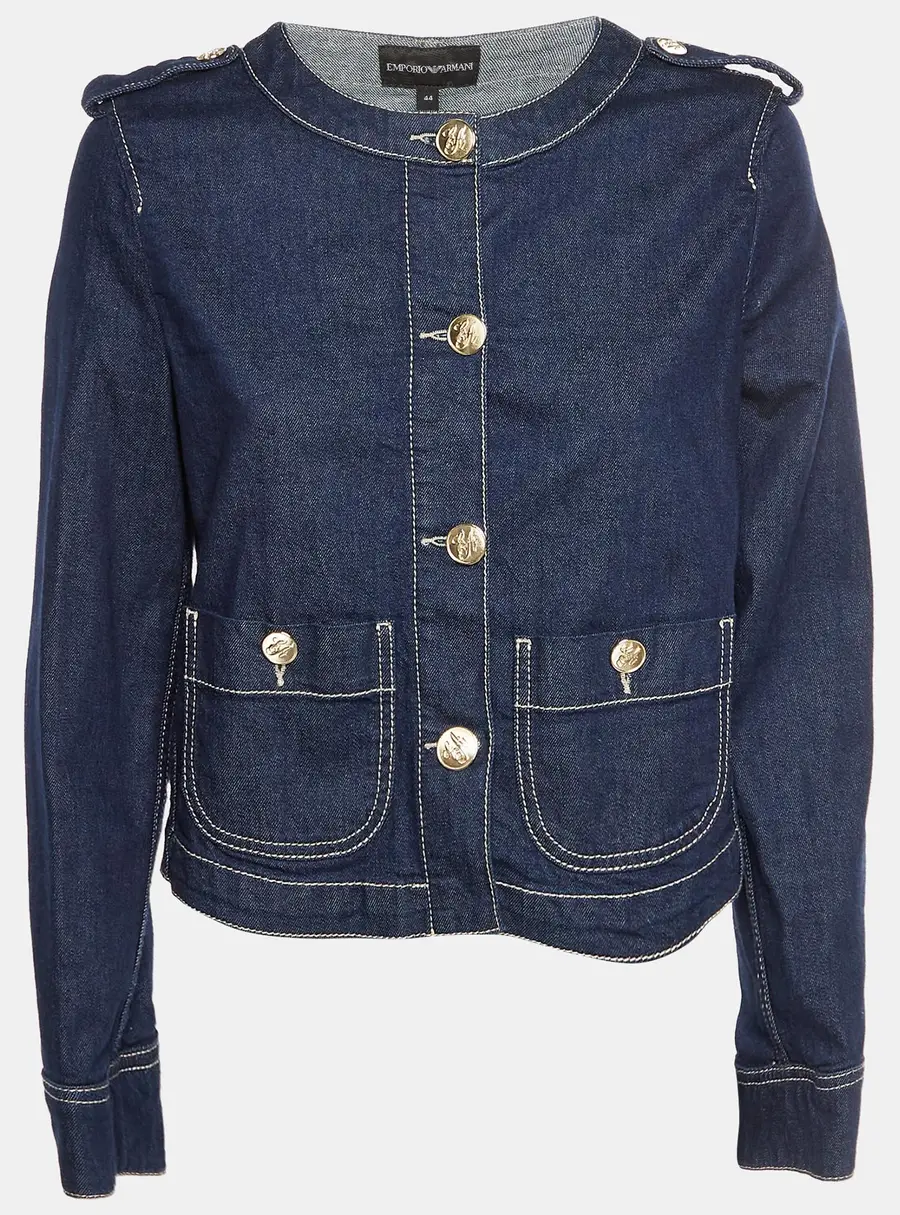 Emporio Armani Blue Denim Button Up Jacket M