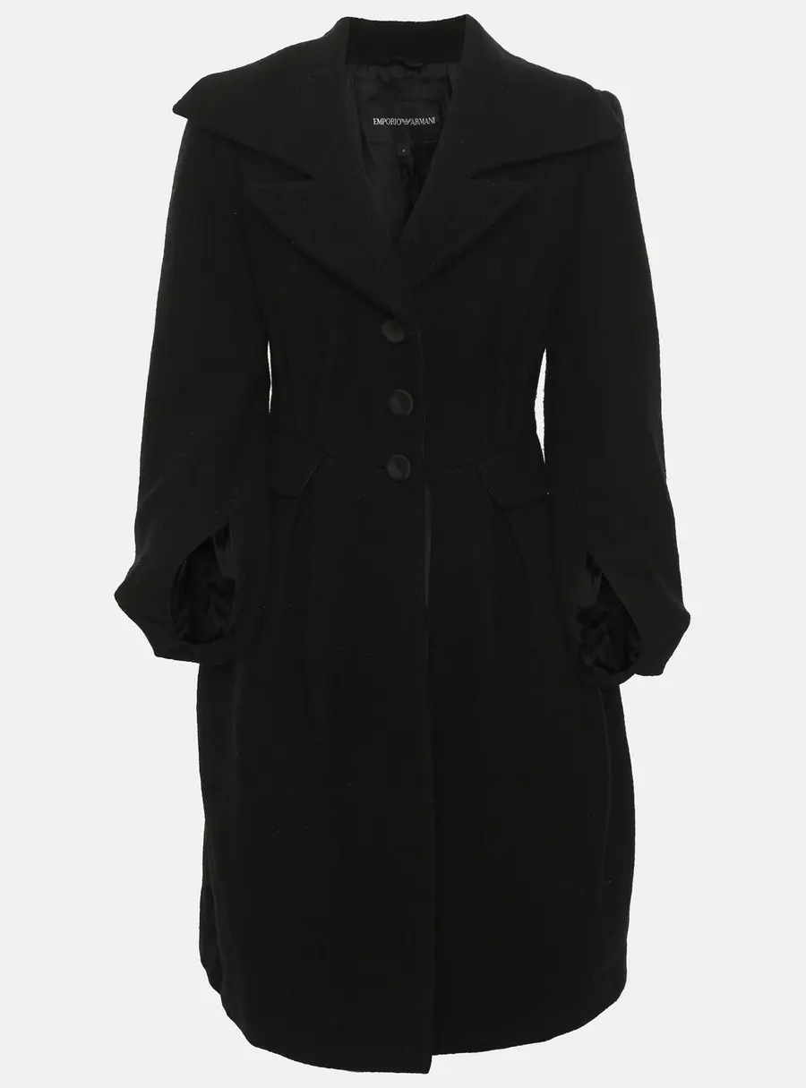 Emporio Armani Wool Belted Trench Coat S
