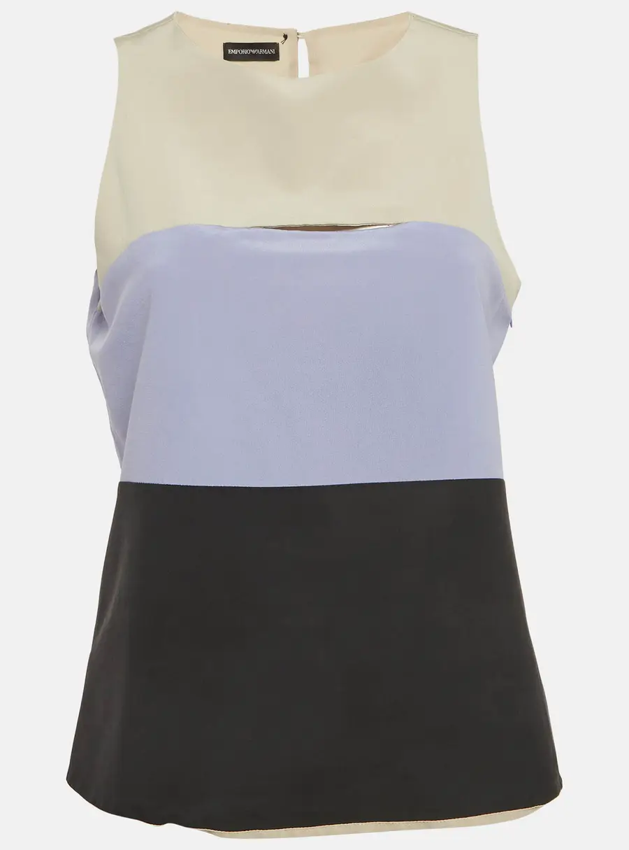Emporio Armani Multicolour Striped Silk Sleeveless Top M