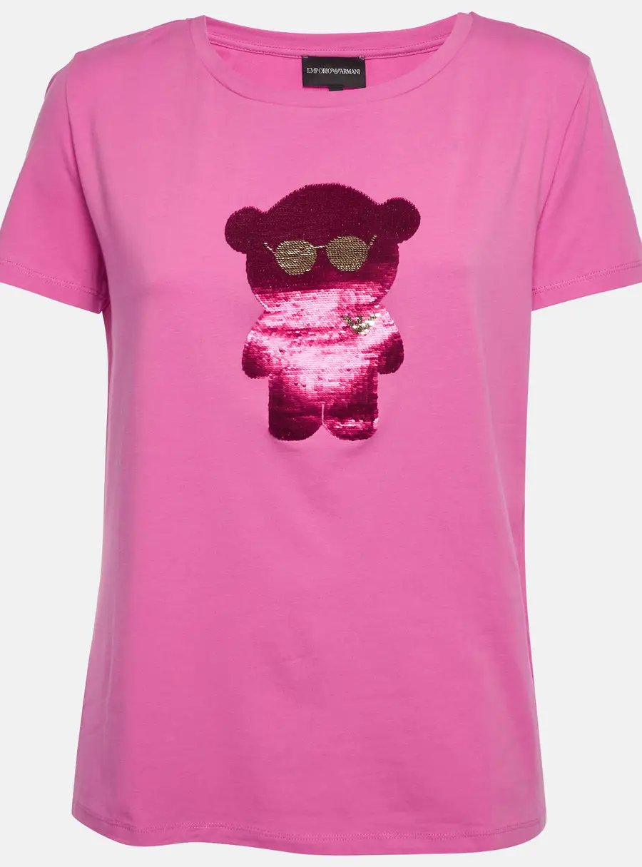 Emporio Armani Jersey Teddy Sequin Jersey T-Shirt M