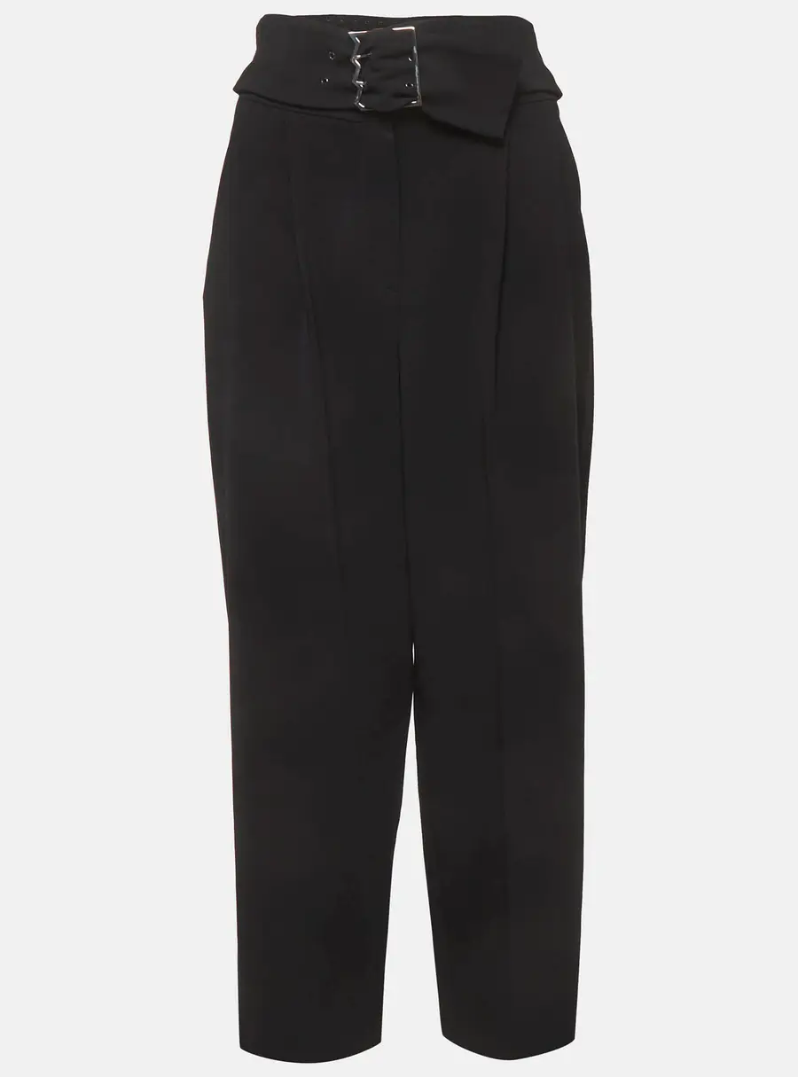 Emporio Armani Black Belted Crepe Trousers S