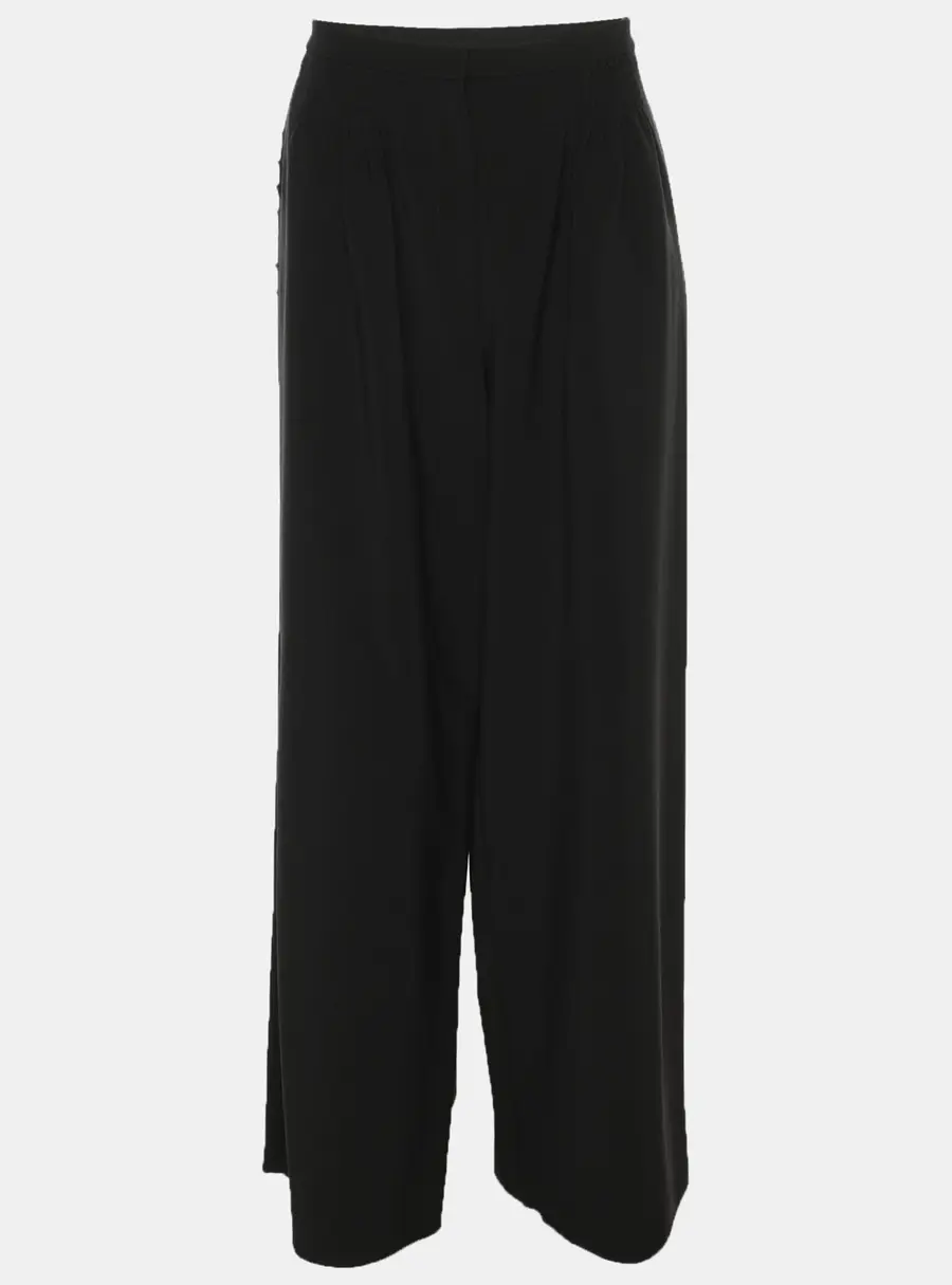 Emporio Armani Black Satin Palazzo Pants M