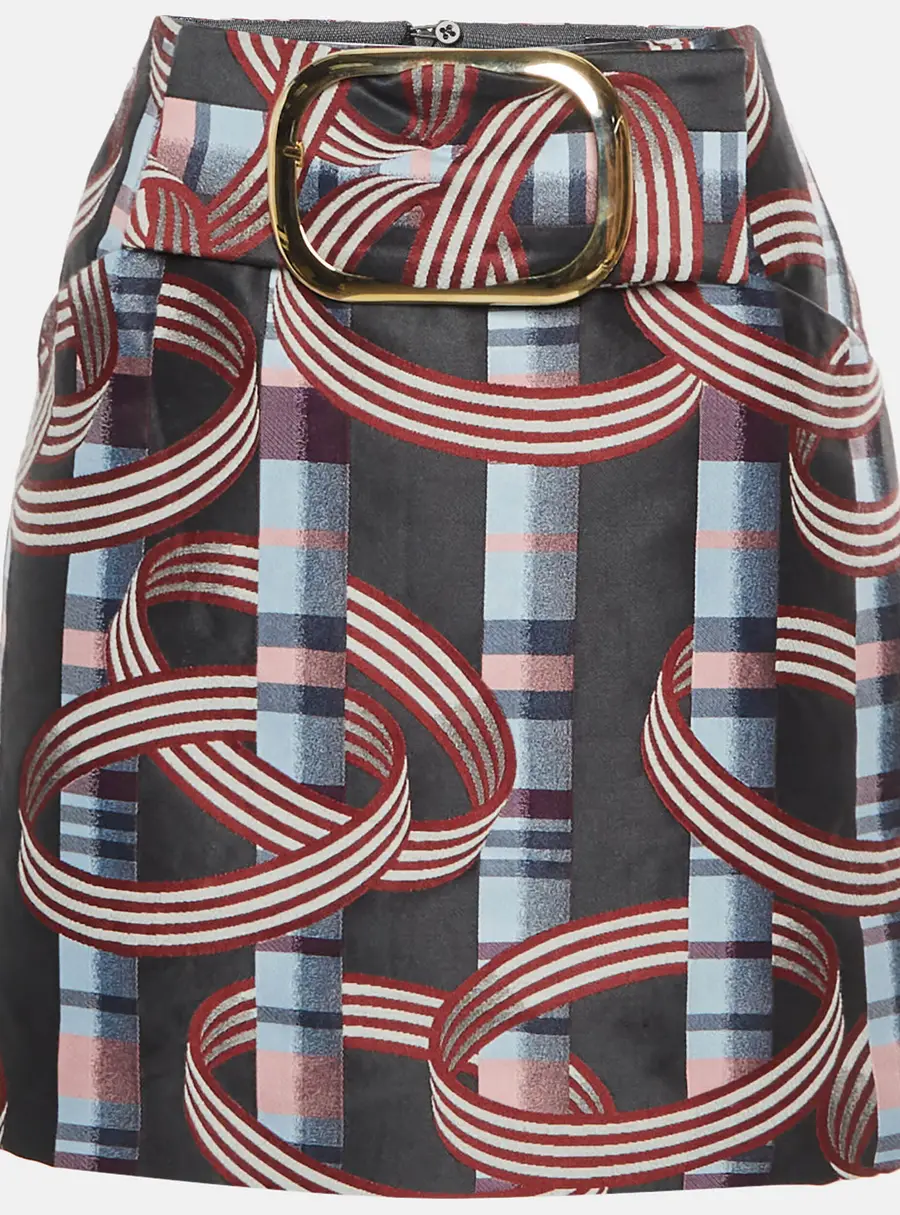 Emporio Armani Multicolour Geometric Pattern Jacquard Mini Skirt M