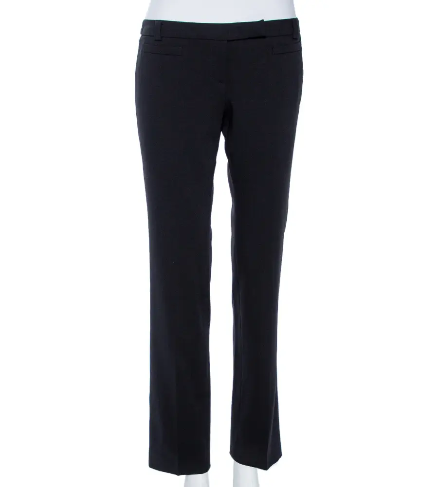 Emporio Armani Black Wool Tapered Leg Trousers S