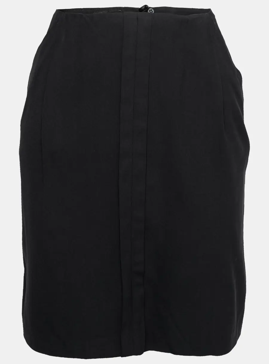 Emporio Armani Black Crepe Pleat Detail Short Skirt M