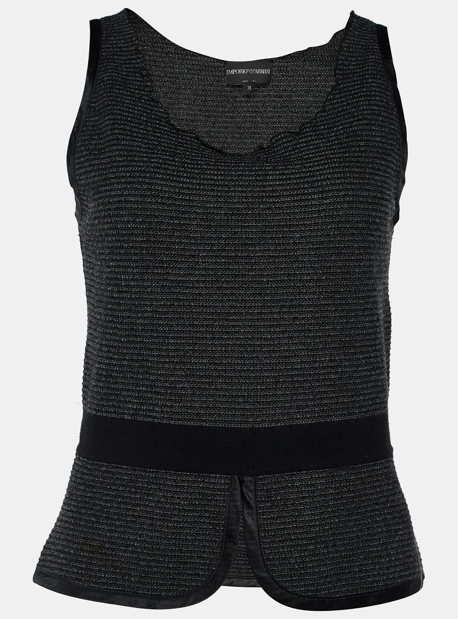 Emporio Armani Black Knit Sleeveless Top S