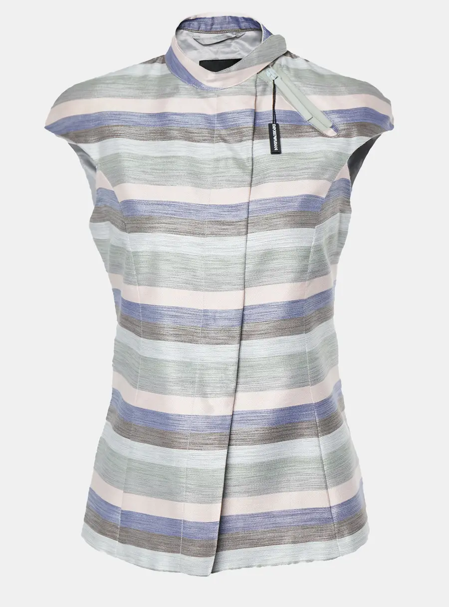 Emporio Armani Multicolor Striped Cotton Sleeveless Vest S