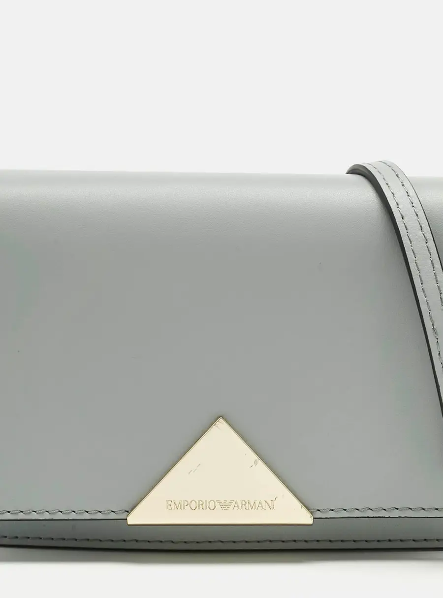Emporio Armani Grey Leather Astrid Chain Crossbody Bag