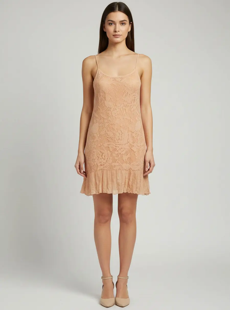 Ermanno Scervino Pink Lace Mini Slip Dress S