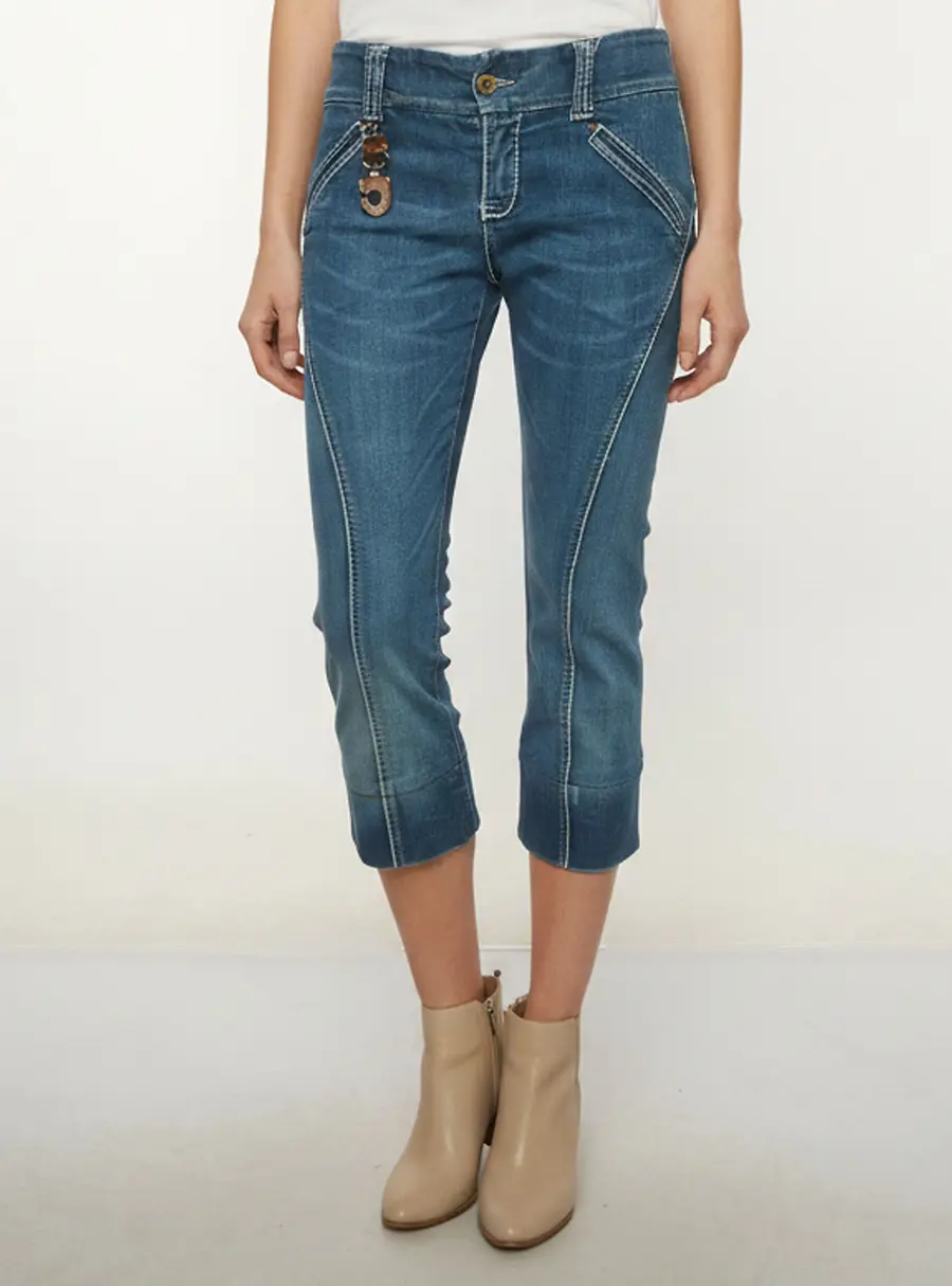Ermanno Scervino Blue Denim Capri Jeans M /Waist 30.5''
