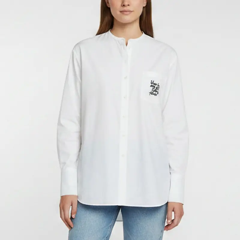 Ermanno Scervino White Embroidered Detail Cotton Button Up Shirt S