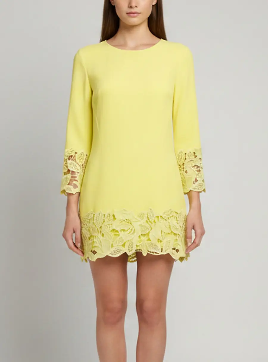Ermanno Scervino Yellow Crepe Long Sleeve Top M