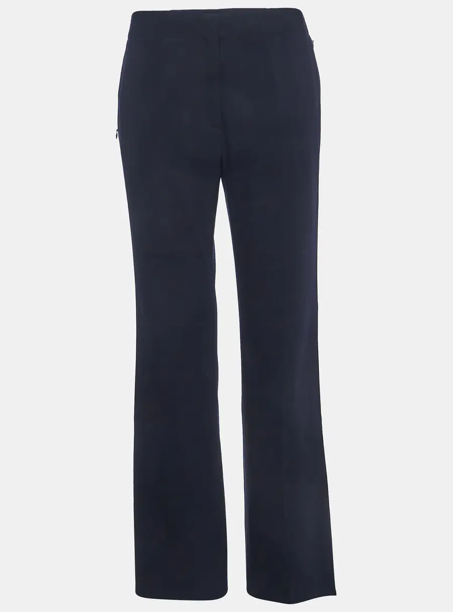 Escada Navy Blue Stretch Wool Straight Fit Trousers M