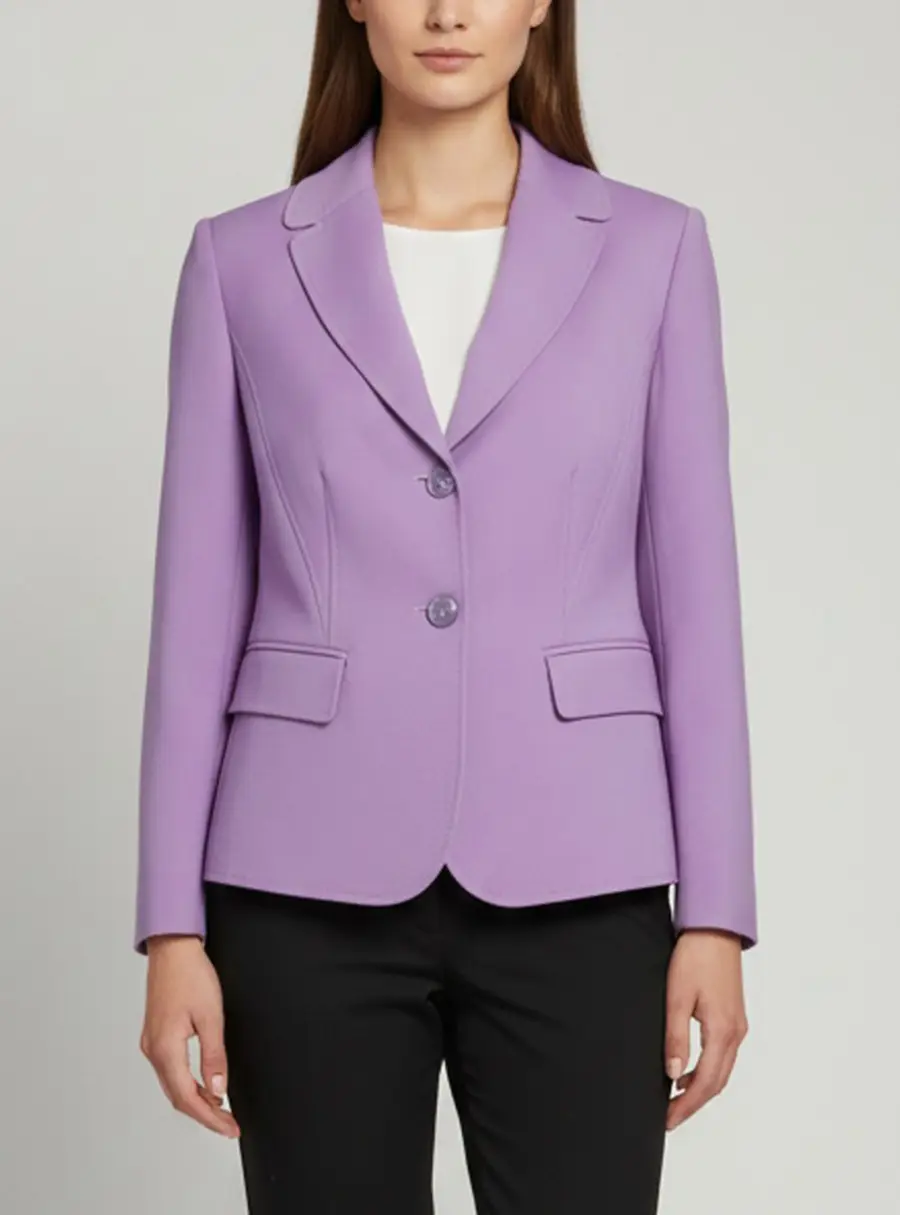 Escada Purple Wool Blend Regular Fit Blazer L