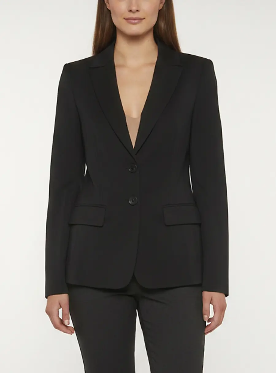 Escada Black Wool Blend Fitted Bobae Blazer M