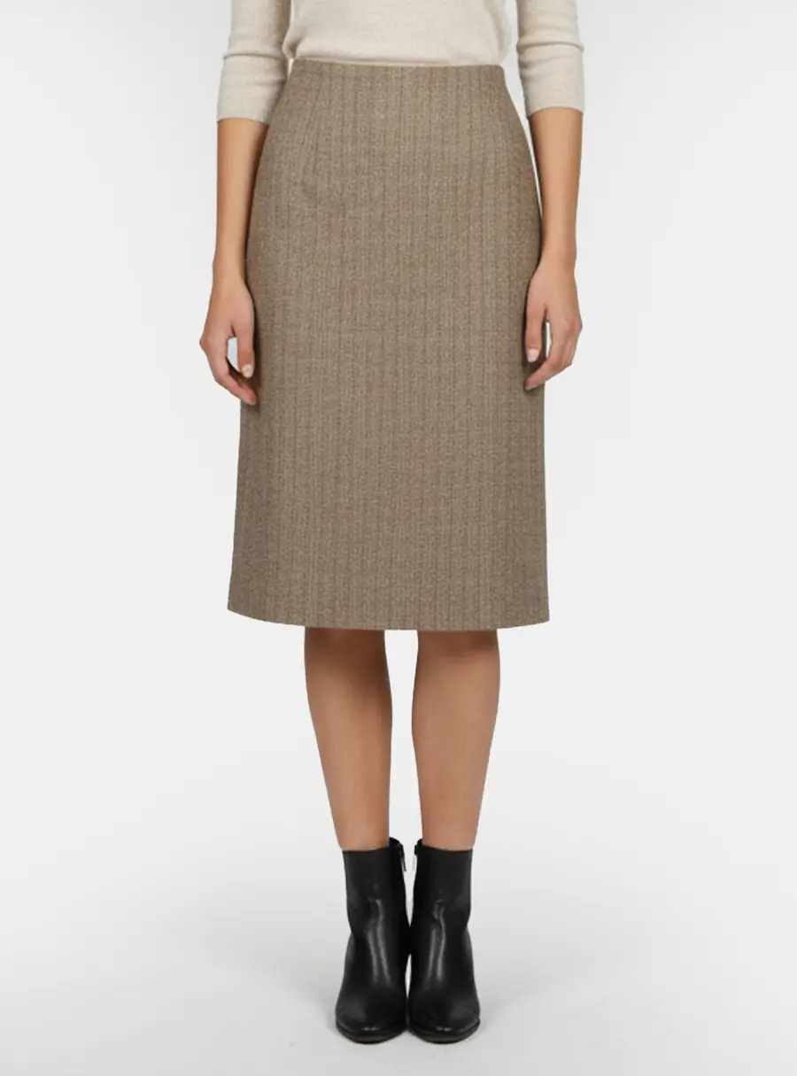 Escada Brown Wool Blend Fitted Roselore Maxi Skirt L