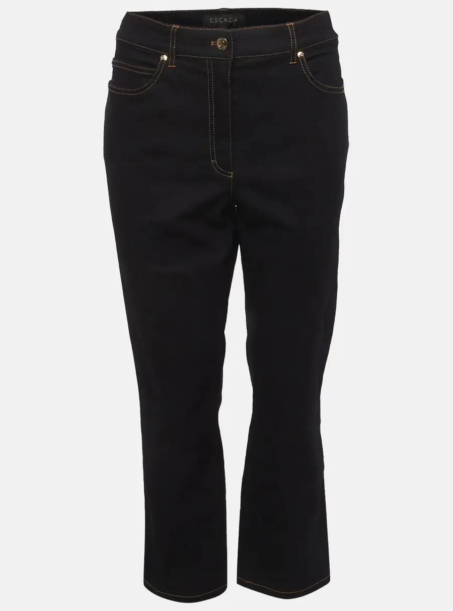 Escada Dark Blue Stretch Denim Straight Fit Jeans L/Waist 35"