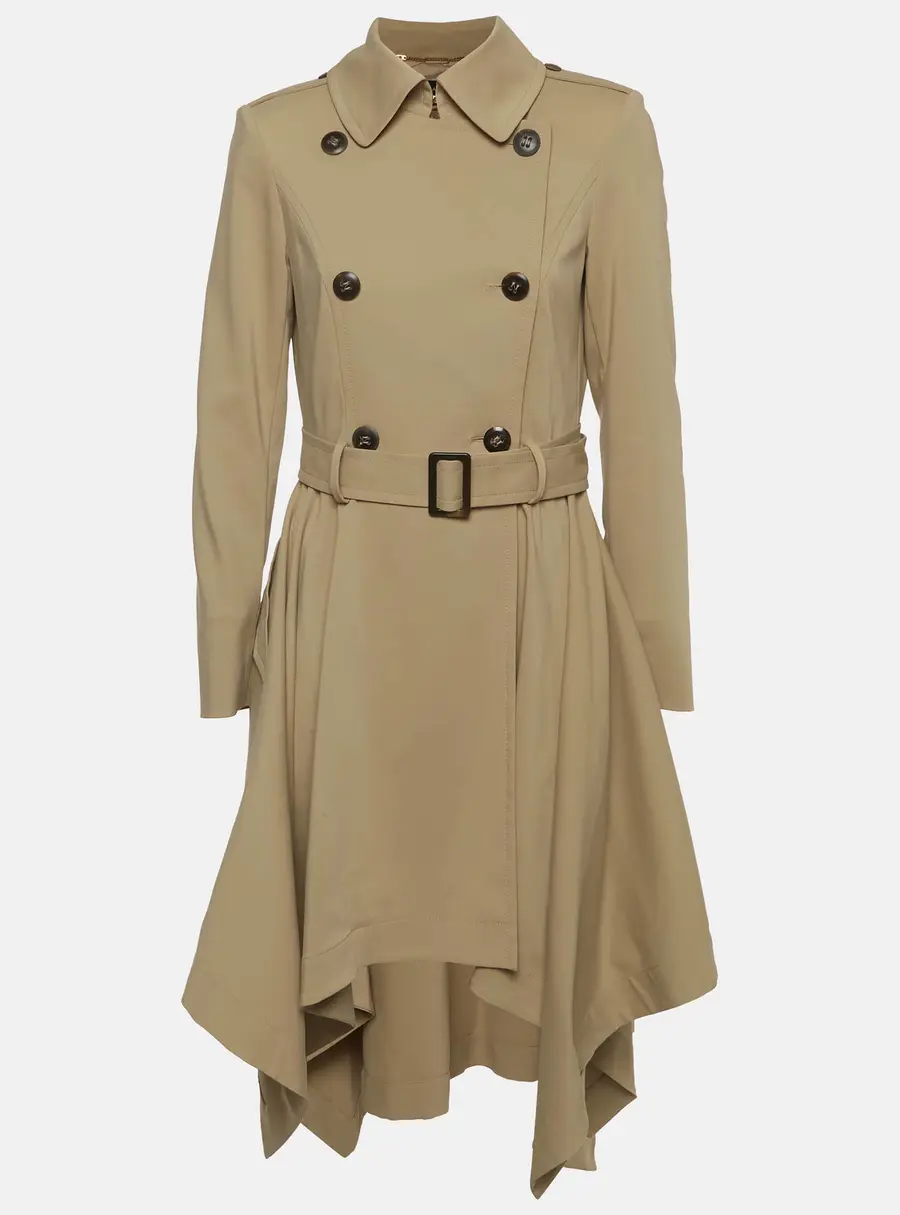 Escada Beige Stretch Cotton Double Breasted Trench Coat M