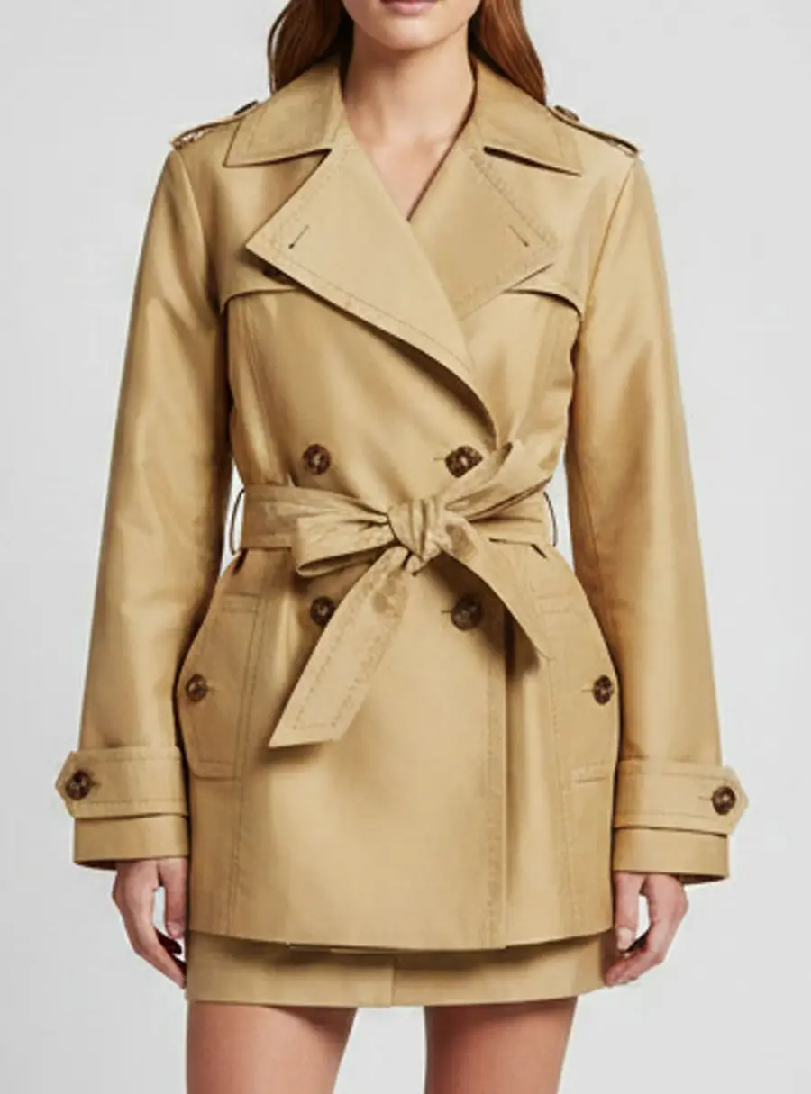 Escada Beige Gabardine Double Breasted Trench Coat M