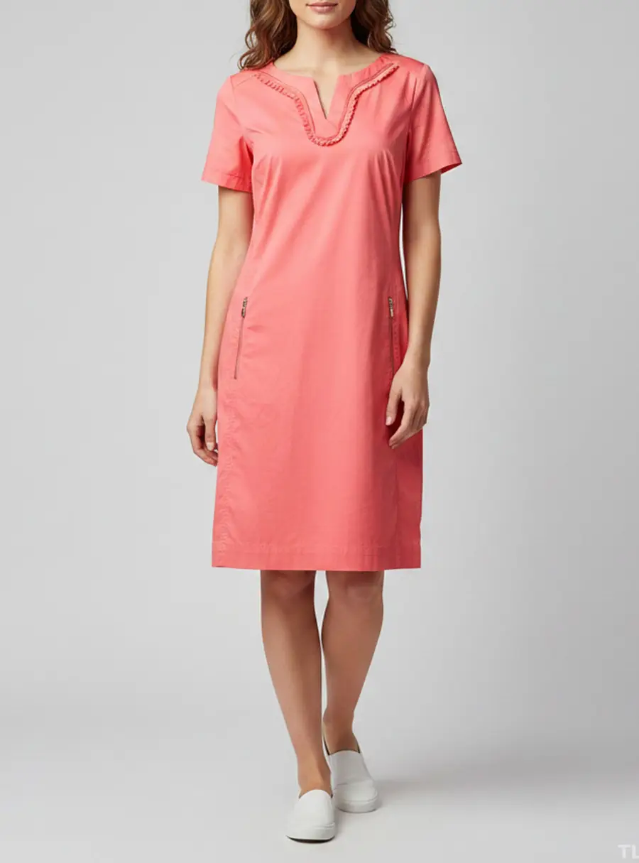 Escada Sport Pink Stretch Cotton Short Sleeve Dima Mini Dress L