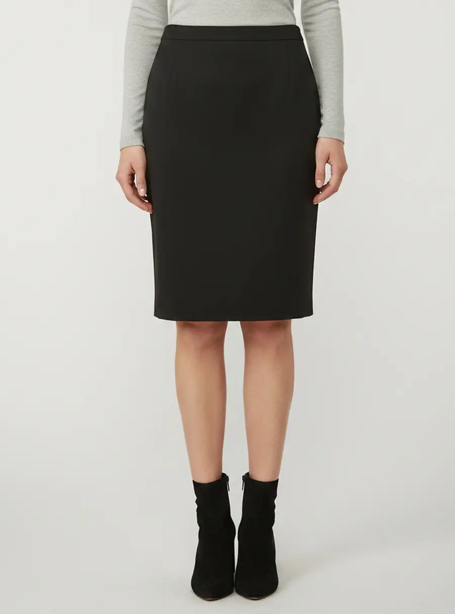 Escada Black Stretch Wool Pencil Skirt M
