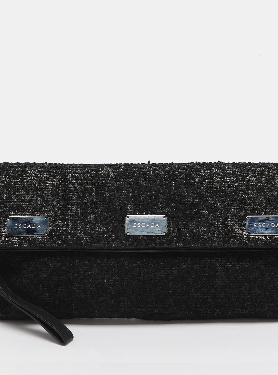 Escada Tricolor Tweed Wristlet Clutch