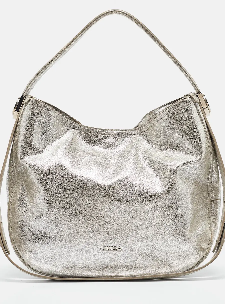 Furla Silver Leather Hobos