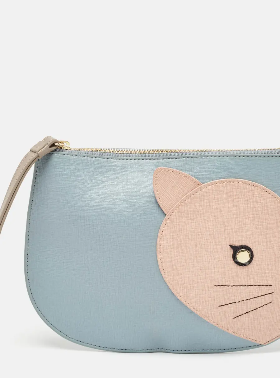 Furla Multicolor Leather Cat Wristlet Pouch