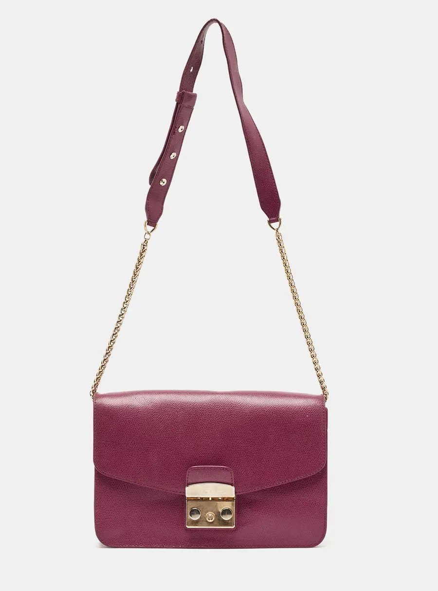 Furla Metropolis Pink Leather Shoulder Bags