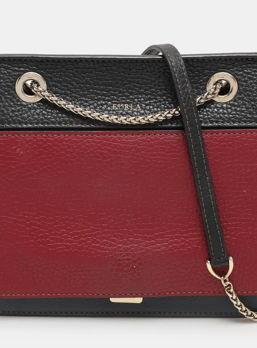 Furla Tricolor Leather Like Crossbody Bag